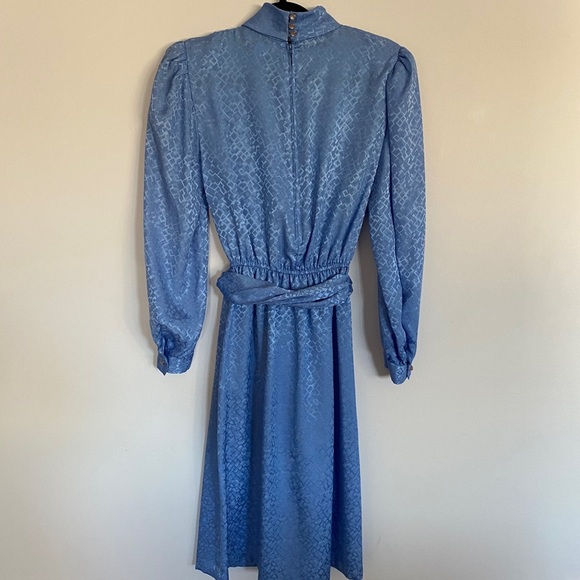 VINTAGE Hal Ferman Sky Blue Long Sleeve Dress - Picture 4 of 7